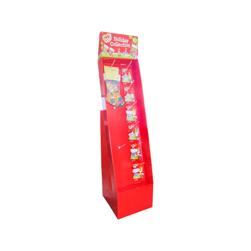 Giá đỡ màn hình hiển thị bằng bìa màu đỏ lễ hội mạnh mẽ cho các sản phẩm ngoại vi Giáng sinh